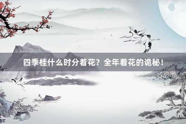 四季桂什么时分着花？全年着花的诡秘！