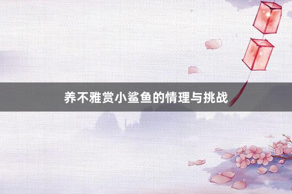 养不雅赏小鲨鱼的情理与挑战